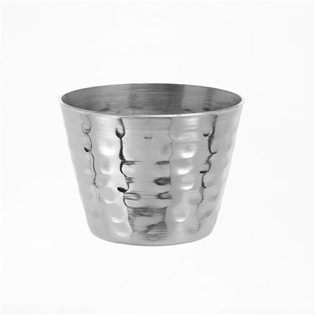 Sauce Cup, Stainless Steel, Round, Hammered, 2.5 Oz.