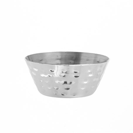 Sauce Cup, Stainless Steel, Round, Hammered, 1.5 Oz.