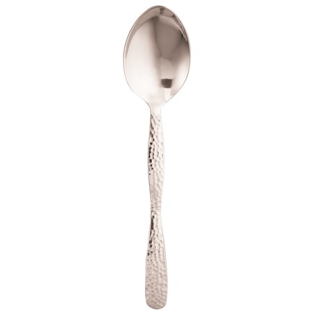 Stainless Steel, Hammered Solid Spoon, 10"L