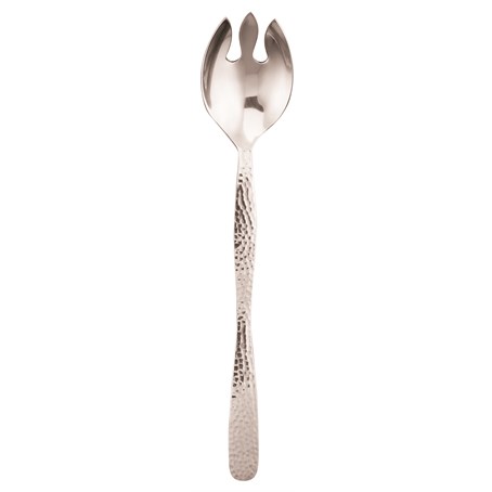 Stainless Steel, Hammered Notched Spoon, 12" L