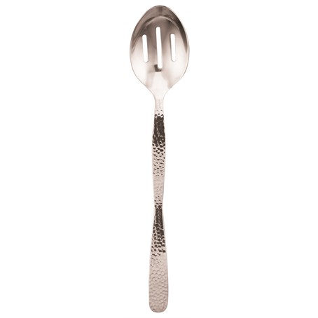 Stainless Steel, Hammered Slotted Spoon, 12" L