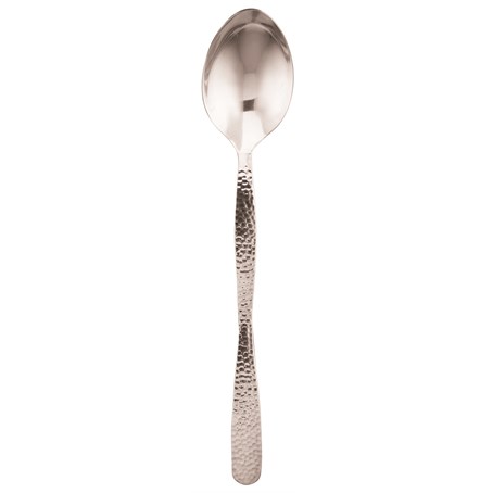 Stainless Steel, Hammered Solid Spoon, 12" L