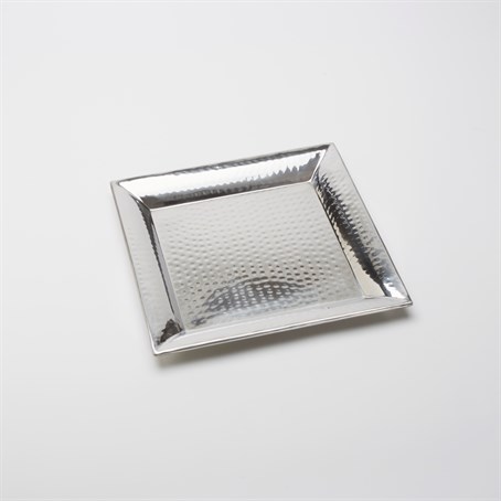 Serving Tray, Stainless Steel, Hammered, Square