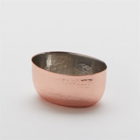 Sauce Cup, Stainless Steel, Oval, Copper, 3 Oz.