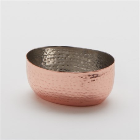 Sauce Cup, Stainless Steel, Oval, Copper, 4 Oz.