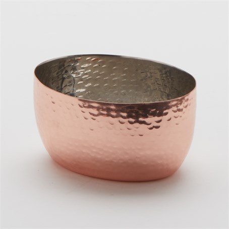 Sauce Cup, Stainless Steel, Oval, Copper, 8 Oz.