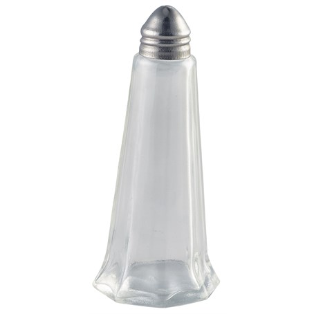 Glass Lighthouse Salt Shaker Silver Top