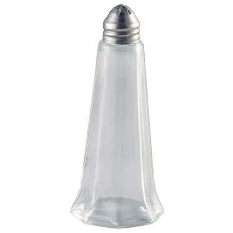 Glass Lighthouse Pepper Shaker Silver Top