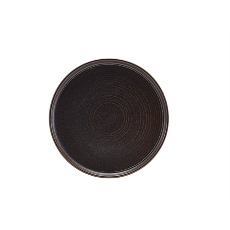 Terra Porcelain Black Low Presentation Plate 25cm