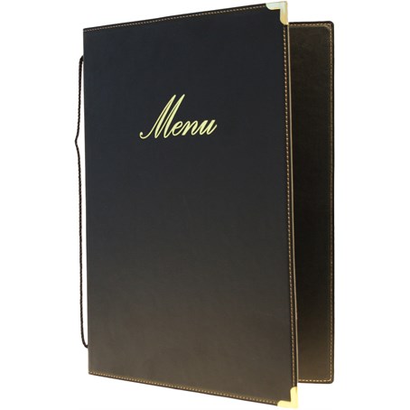 Classic A5 Menu Holder Black 4 Pages