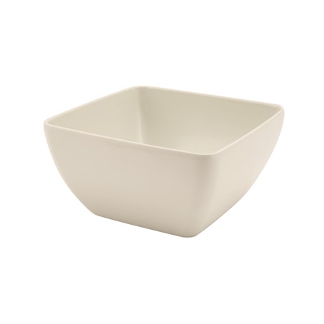 White Melamine Curved Square Bowl 12.5cm