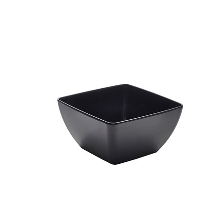 Black Melamine Curved Square Bowl 19cm