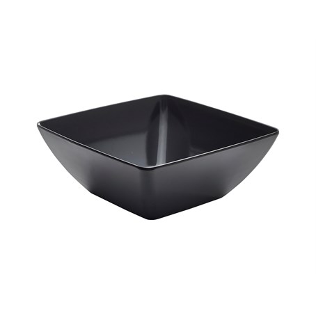 Black Melamine Curved Square Bowl 26.2cm