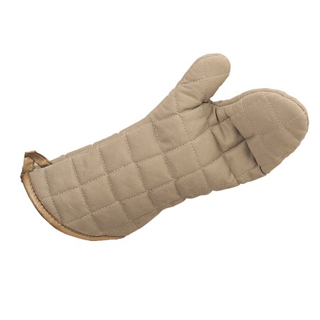 Flame Retardant 17" Tan Oven Mitt (Pair)