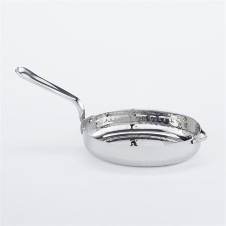 Mini Fry Pan, Stainless Steel, Hammered, Oval, 14 Oz.