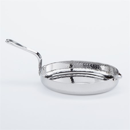 Mini Fry Pan, Stainless Steel, Hammered, Oval, 22 Oz.