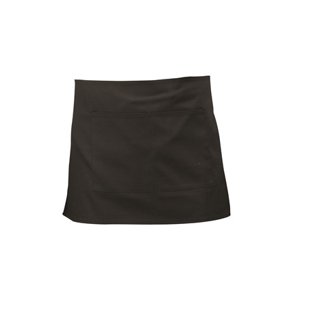 Black Short Apron W/ Split Pocket  70cm x 37cm