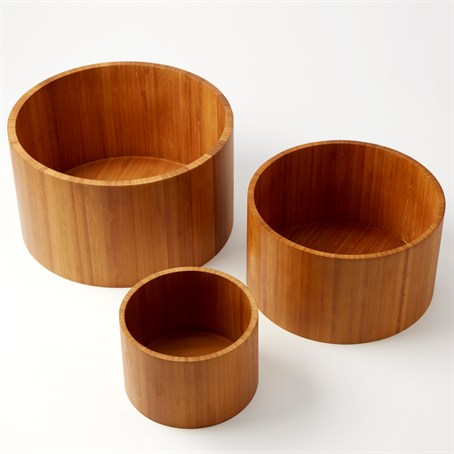 Riser, Round, Bamboo, Set Of Three