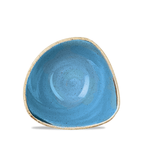 Stonecast Cornflower Blue Triangular Bowl 6"