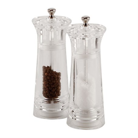 Salt/Pepper Mill Acrylic 4.5" Ceramic Grinder