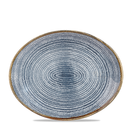 Studio Prints Slate Blue Orbit Oval Coupe Plate 12.5"