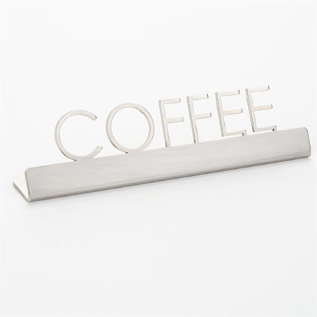 Sign, Stainless Steel, Coffee