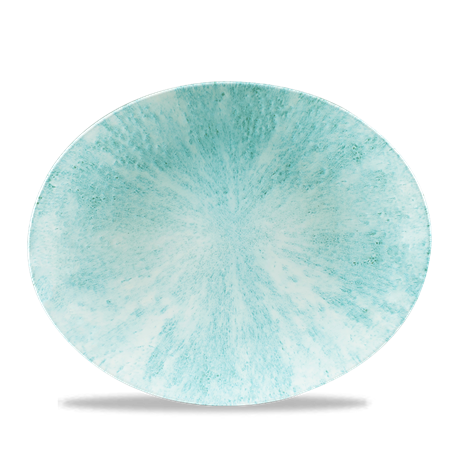 Stone Aquamarine Orbit Oval Coupe Plate 12.5"