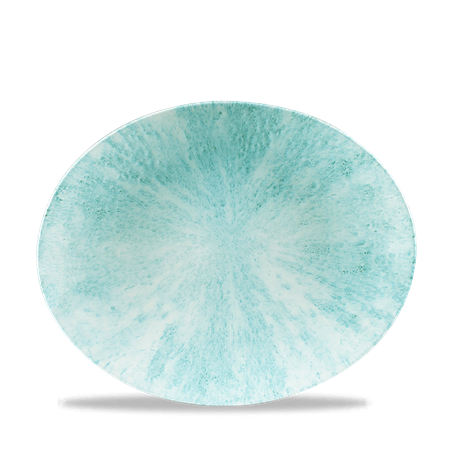 Stone Aquamarine Orbit Oval Coupe Plate 10"