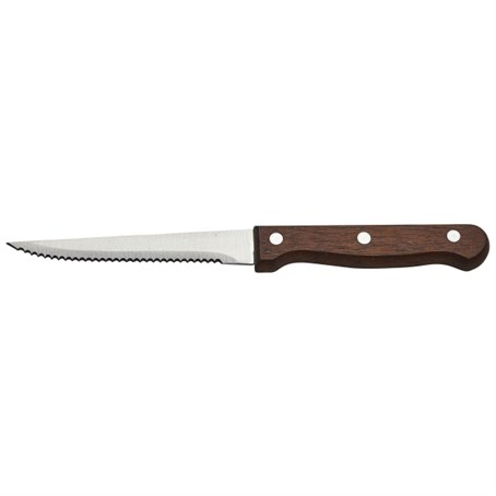 Steak Knife Dark Wood Handle Full Tang (Dozen)