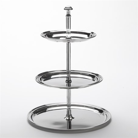 Tiered Stand, Stainless Steel, Three-Tier