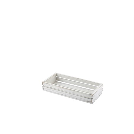 Wooden Crate White Wash Finish 25 x 12 x 5cm