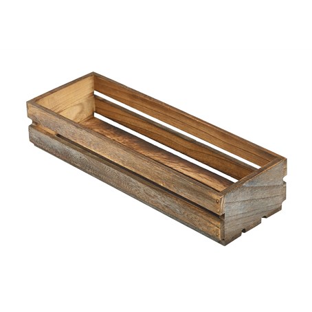 Wooden Crate Dark Rustic Finish 34 x 12 x 7cm