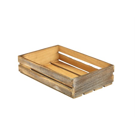 Wooden Crate Dark Rustic Finish 35 x 23 x 8cm