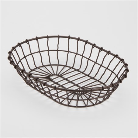 Wire Basket, Bronze, Oval, 11" L