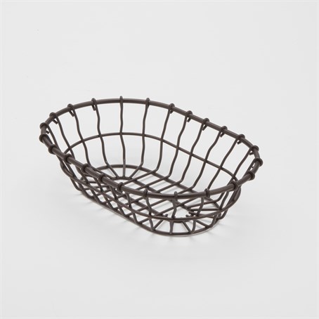 Wire Basket, Bronze, Oval, 9" L