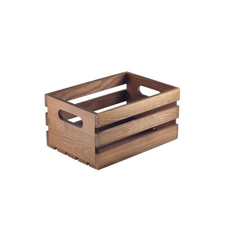 Wooden Crate Dark Rustic Finish 21.5x15x10.8cm