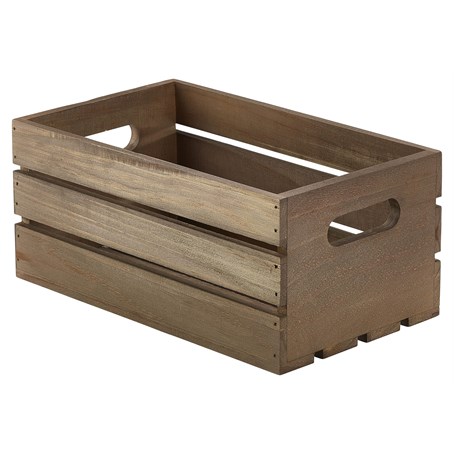 Wooden Crate Dark Rustic Finish 27 x 16 x 12cm