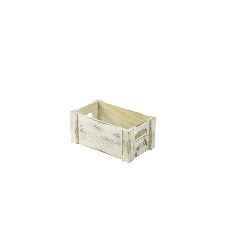 Wooden Crate White Wash Finish 27 x 16 x 12cm