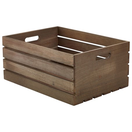 Wooden Crate Dark Rustic Finish 41 x 30 x 18cm