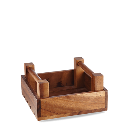 Wood  Square Crate 7 7/8x7 7/8x3 7/8"