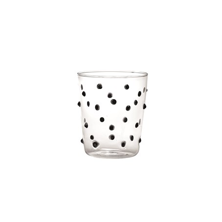 PARTY Black Tumbler Glass Ø90x103mm. CL.45